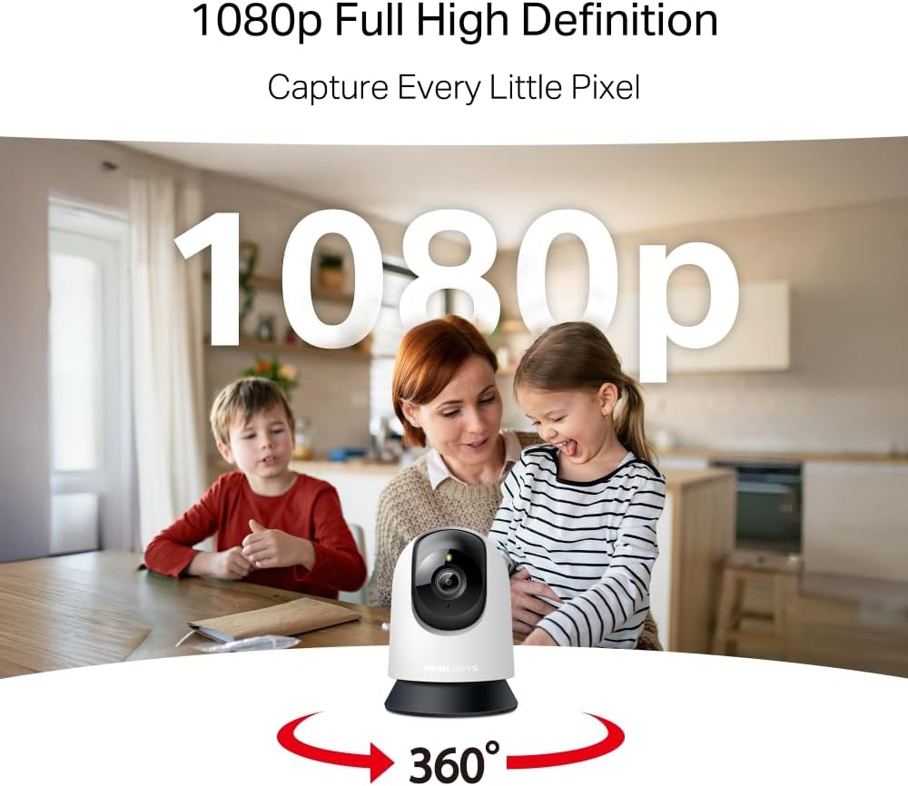 MERCUSYS MC200 كاميرا مراقبة واي فاي داخلية 1080P IP قبة 360 درجة