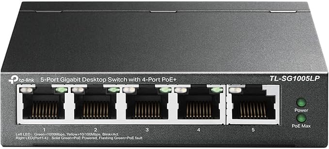 TP-Link TL-SF1005P Unmanaged Desktop Switch 4 Ports PoE 10/100Mbps + 1 Port 10/100Mbps
