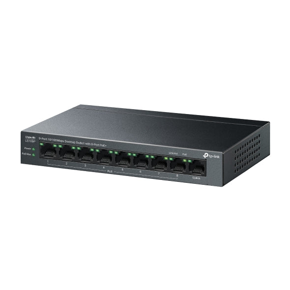 TP-Link LS109P Unmanaged Desktop Switch 8 Ports PoE 10/100/1000Mbps + 1 Ports RJ45 10/100/1000Mbps Uplink