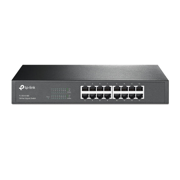 مفتاح تي بي-لينك TL-SG1016D، 16 منفذًا جيجابت، لسطح المكتب/التركيب على الرف، توصيل وتشغيل تلقائي MDI/MDIX